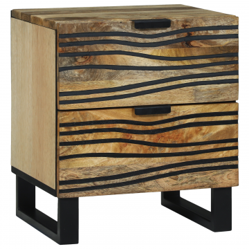 Gossi cabinet de noapte 40x33.5x46 cm lemn masiv de mango si lemn ingineresc Gossi cabinet de noapte 40x33.5x46 cm lemn masiv de mango si lemn ingineresc