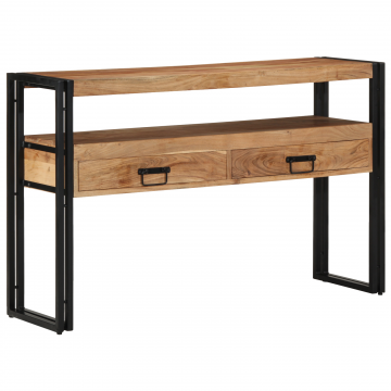 Gossi mese de finalizare negru 120x33x75 cm lemn masiv de acacia si metal Gossi mese de finalizare negru 120x33x75 cm lemn masiv de acacia si metal