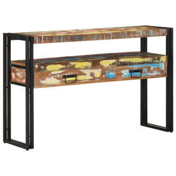 Gossi mese laterale multicolore 120x33x75 cm lemn recuperat si metal Gossi mese laterale multicolore 120x33x75 cm lemn recuperat si metal