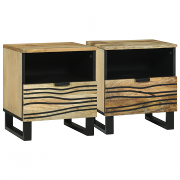 Gossi noptiere 2 pcs 40x33x46 cm lemn solid de mango Gossi noptiere 2 pcs 40x33x46 cm lemn solid de mango