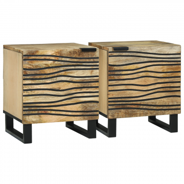Gossi noptieri 2 buc 40x33.5x46 cm lemn masiv de mango Gossi noptieri 2 buc 40x33.5x46 cm lemn masiv de mango