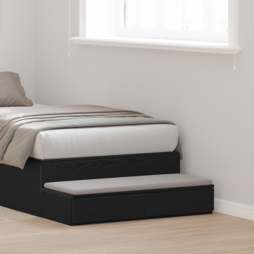 Gossi sertare de pat, negru, 90x36,5x16,5 cm lemn prelucrat Gossi sertare de pat, negru, 90x36,5x16,5 cm lemn prelucrat