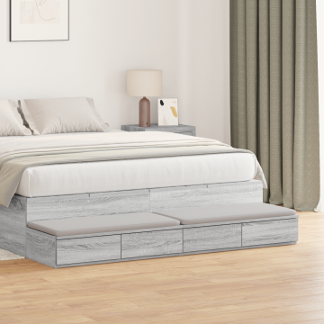 Gossi sertare pentru pat gri sonoma 160x36,5x16,5 cm din lemn prelucrat Gossi sertare pentru pat gri sonoma 160x36,5x16,5 cm din lemn prelucrat