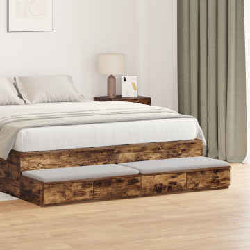 Gossi sertare pentru pat stejar afumat 160x36,5x16,5 cm lemn prelucrat Gossi sertare pentru pat stejar afumat 160x36,5x16,5 cm lemn prelucrat