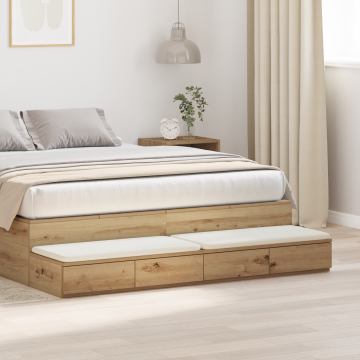 Gossi sertare pentru pat stejar artisan 160x36,5x16,5 cm lemn compozit Gossi sertare pentru pat stejar artisan 160x36,5x16,5 cm lemn compozit