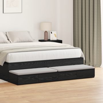 Gossi sertare pentru pat stejar negru 150x36,5x16,5 cm lemn inginerat Gossi sertare pentru pat stejar negru 150x36,5x16,5 cm lemn inginerat