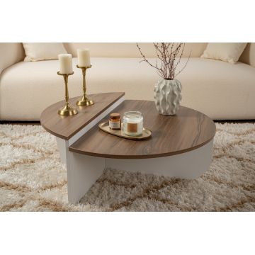 Masuta de cafea, Nordure, Orion, Nuc/Alb Masuta de cafea, Nordure, Orion, Nuc/Alb