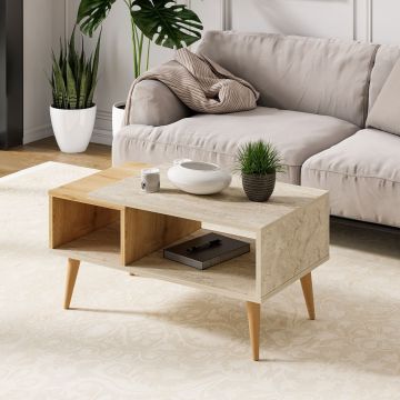 Masuta de cafea, Odessa, Austin, 90x40x50 cm, Travertin / Stejar Safir Masuta de cafea, Odessa, Austin, 90x40x50 cm, Travertin / Stejar Safir