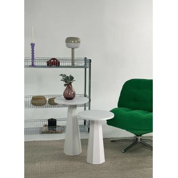 Set masuta de cafea, Rotexa, Lilyum (57 + 47), Alb Set masuta de cafea, Rotexa, Lilyum (57 + 47), Alb