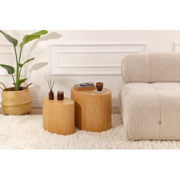 Set masute 2 piese, Nordure, Elipse Set, Stejar Set masute 2 piese, Nordure, Elipse Set, Stejar