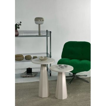 Set masute 2 piese, Rotexa, Lilyum (57 + 47), Crem Set masute 2 piese, Rotexa, Lilyum (57 + 47), Crem