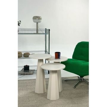 Set masute 2 piese, Rotexa, Lilyum (57 + 52 + 47), Crem Set masute 2 piese, Rotexa, Lilyum (57 + 52 + 47), Crem
