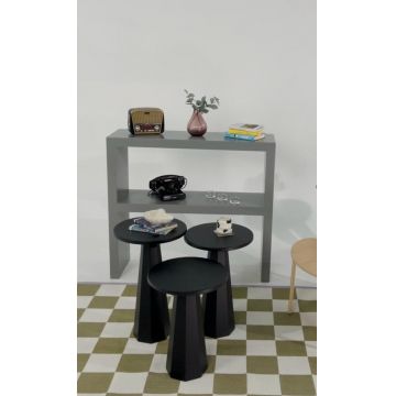 Set masute 2 piese, Rotexa, Lilyum (57 + 52 + 47), Negru Set masute 2 piese, Rotexa, Lilyum (57 + 52 + 47), Negru