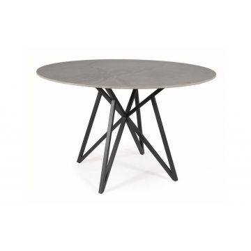 Masa rotunda Murano Ceramica marmura gri/negru mat - ø120 / h76 cm