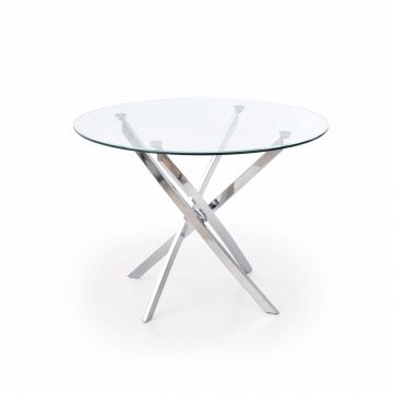 Masa rotunda sticla Raymond silver - d 100 x h 73 cm