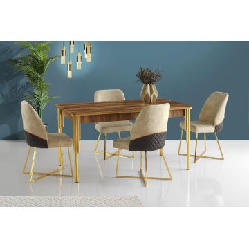 Masă Damla Dining Table, Negru, 146x79x90 cm