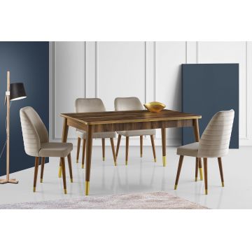 Masă Flora Dining Table, Negru, 146x78x90 cm