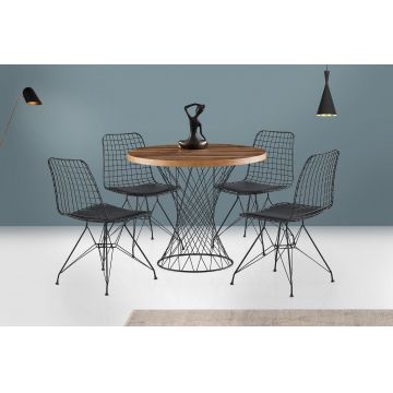 Masă Pota Dining Table, Alb, 90x75x90 cm