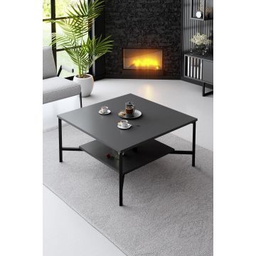 Masuta de cafea Black Line Coffee Table, Gri, 80 x 40 x 80 cm