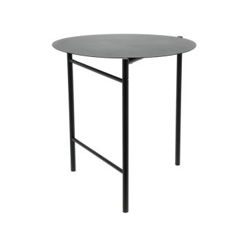 Masă de dining neagră rotundă din metal ø 70 cm Disc – Zone