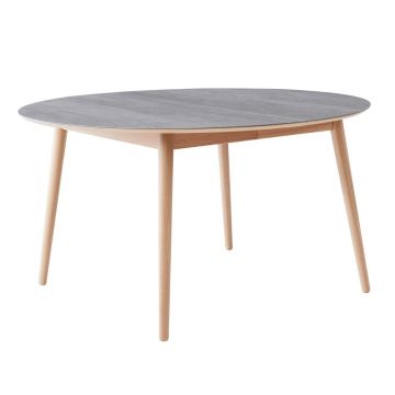 Masă de dining rotundă extensibilă cu blat ceramic ø 135 cm Meza – Hammel Furniture