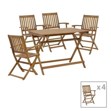 Set 5 buc masă și scaune pliabile de grădină Joter-Jaybo Maro 100x65x72 cm