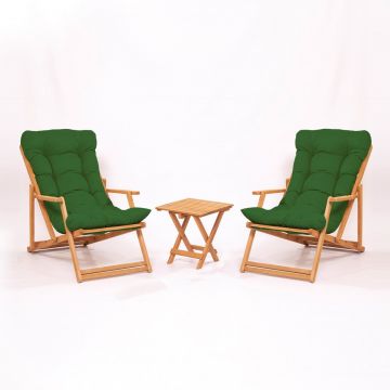 Set masa si scaune de gradina (3 piese) My007 Verde 40x40x40 cm