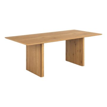 Masă de dining cu blat cu aspect de lemn de stejar 100x210 cm Colima – Actona