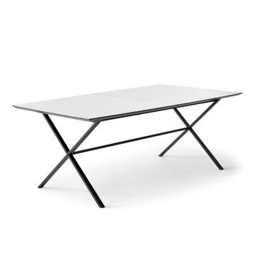 Masă de dining extensibilă cu blat alb cu blat suplimentar 90x165 cm Meza – Hammel Furniture