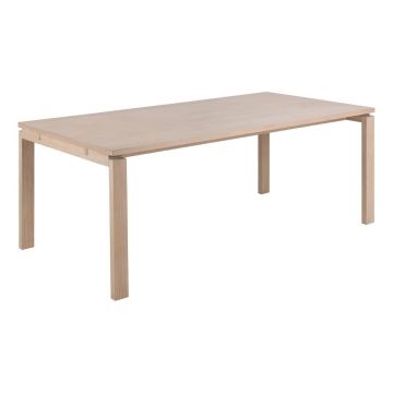 Masă de dining extensibilă cu blat cu aspect de lemn de stejar 100x200 cm Linley – Actona