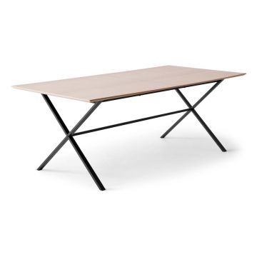 Masă de dining extensibilă cu blat cu aspect de lemn de stejar cu blat suplimentar 100x210 cm Meza – Hammel Furniture