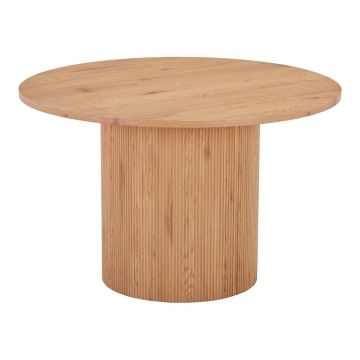 Masă de dining rotundă cu aspect de lemn de plop ø 120 cm Boavista – House Nordic