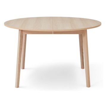 Masă de dining rotundă extensibilă cu aspect de lemn de stejar cu blat suplimentar ø 130 cm Single – Hammel Furniture