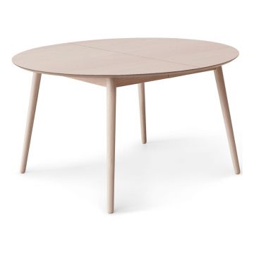 Masă de dining rotundă extensibilă cu aspect de lemn de stejar cu blat suplimentar ø 135 cm Meza – Hammel Furniture