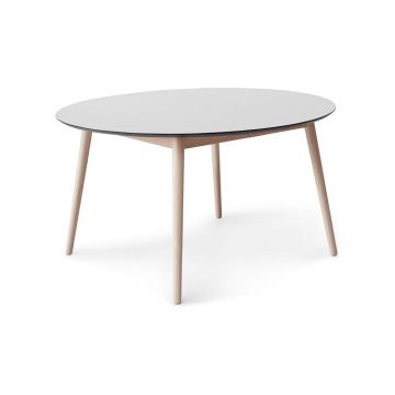 Masă de dining rotundă extensibilă cu blat alb cu blat suplimentar ø 135 cm Meza – Hammel Furniture