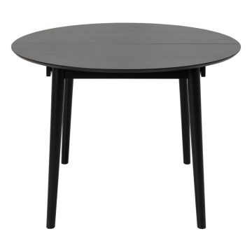 Masă de dining rotundă extensibilă cu blat cu aspect de lemn de stejar ø 115 cm Montreux – Actona