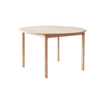 Masă de dining rotundă extensibilă din lemn de stejar cu blat suplimentar ø 120 cm Noor – Hammel Furniture