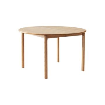 Masă de dining rotundă extensibilă din lemn de stejar cu blat suplimentar ø 120 cm Noor – Hammel Furniture