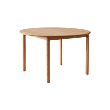 Masă de dining rotundă extensibilă din lemn de stejar cu blat suplimentar ø 120 cm Noor – Hammel Furniture