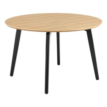 Masă de dining rotundă cu blat cu aspect de lemn de stejar ø 120 cm Cadiz – Actona