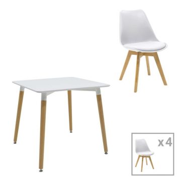 Set de 3 buc mobilier de bucatarie Deli pentru studenti alb 80x80x76 cm