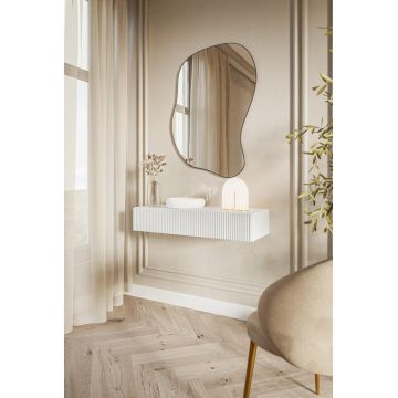 MAA42 - Masuta Consola suspendata Alba, 90 / 110 cm, masa de toaleta cu 1 / 2 sertar(e), cosmetica machiaj, vanity MAA42 - Masuta Consola suspendata Alba, 90 / 110 cm, masa de toaleta cu 1 / 2 sertar(e), cosmetica machiaj, vanity