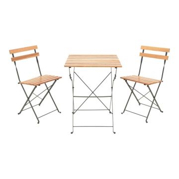Set dining Pometia, Pako World, 3 piese, Lemn Set dining Pometia, Pako World, 3 piese, Lemn