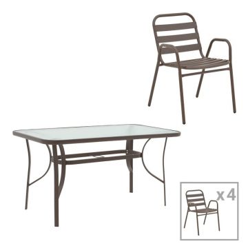 Set dining Sussie-Ensure, Pako World, Metal, Maro, 120x70x70 cm Set dining Sussie-Ensure, Pako World, Metal, Maro, 120x70x70 cm