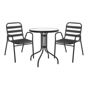 Set dining Sussie, Pako World, Metal Negru, 60x60x70 cm Set dining Sussie, Pako World, Metal Negru, 60x60x70 cm