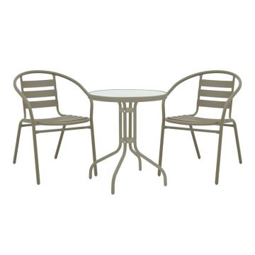 Set dining Tade, Pako World, Sampanie, 60x60x70 cm Set dining Tade, Pako World, Sampanie, 60x60x70 cm
