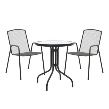 Set dining Watson-Pomedon, Pako World, 3 piese, Negru Set dining Watson-Pomedon, Pako World, 3 piese, Negru