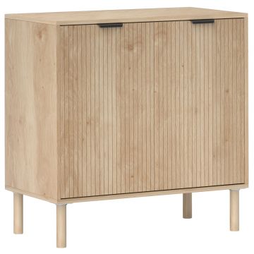 HOMCOM Dulap de Depozitare cu 2 Uși și Rafturi Reglabile, 78x40x77,5 cm, Stejar | Aosom Romania HOMCOM Dulap de Depozitare cu 2 Uși și Rafturi Reglabile, 78x40x77,5 cm, Stejar | Aosom Romania
