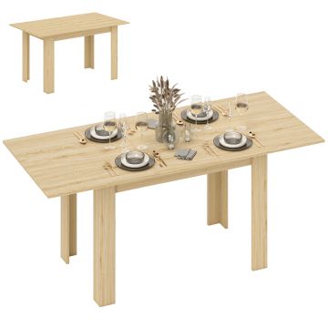HOMCOM Masă de dining extensibilă, masă de bucătărie rectagulară, pentru 6-8 persoane, 140-180 x 80 cm, efect lemn natural | Aosom Romania HOMCOM Masă de dining extensibilă, masă de bucătărie rectagulară, pentru 6-8 persoane, 140-180 x 80 cm, efect lemn natural | Aosom Romania