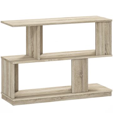 HOMCOM Măsuță de cafea modernă în formă de S cu 4 rafturi 90x30x61 cm Lemn | Aosom Romania HOMCOM Măsuță de cafea modernă în formă de S cu 4 rafturi 90x30x61 cm Lemn | Aosom Romania